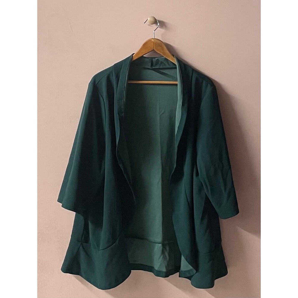 SHEIN Curve Hunter Green Lightweight Blazer Jacket 4XL